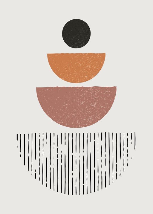 Abstract Geometric Composition with Textured Shapes