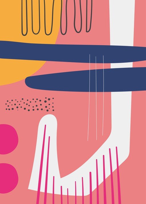 Abstract Modern Art with Geometric Shapes and Lines