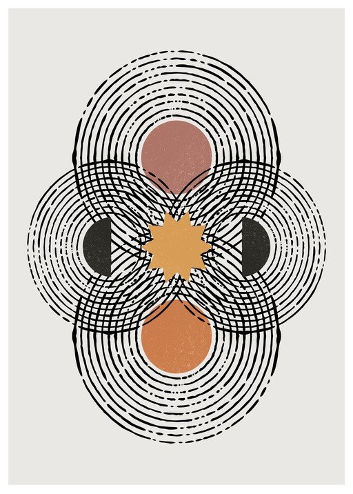 Abstract Geometric Mandala with Concentric Circular Lines