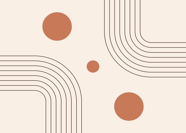 Minimalist Abstract Geometric Composition with Terracotta Circles