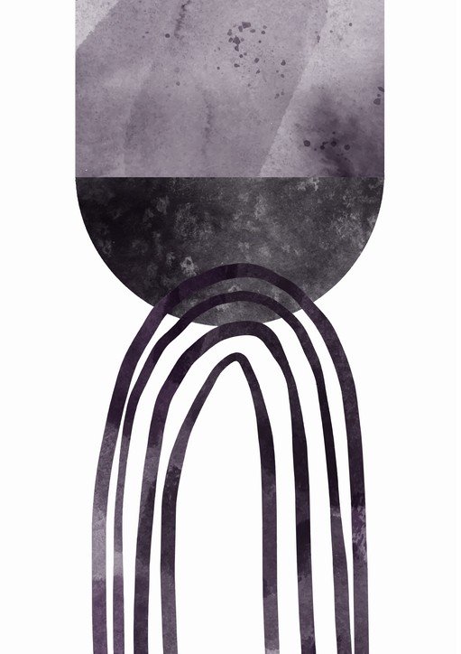Abstract Minimalist Arch with Textured Watercolor Form