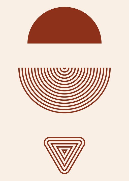 Abstract Geometric Shapes: Minimalist Line Art Design