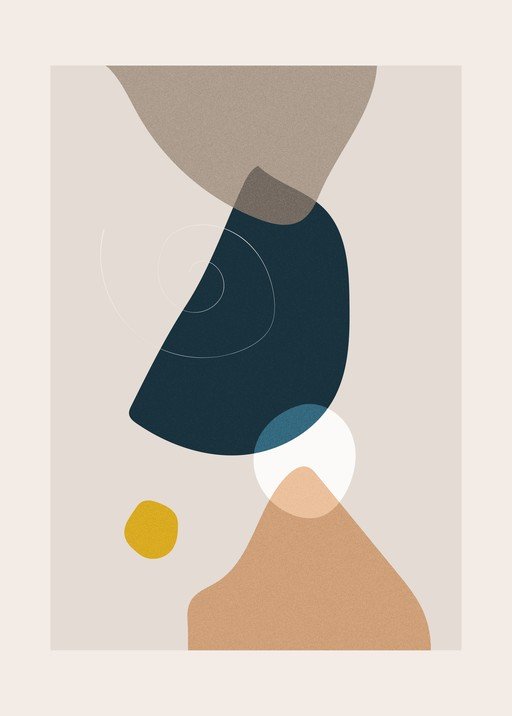 Abstract Geometric Shapes Modern Art Composition