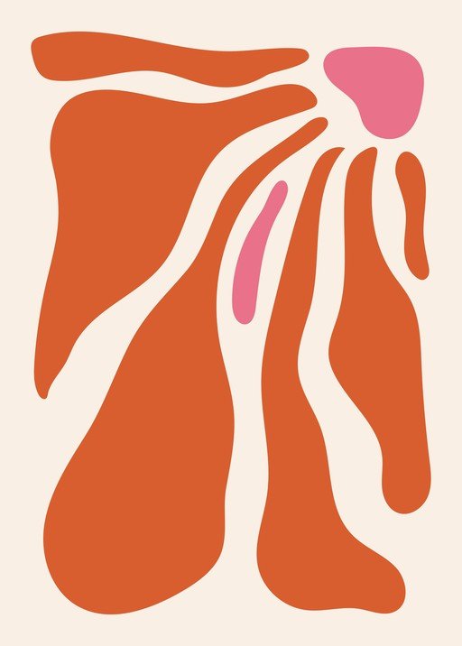 Abstract Organic Shapes Modern Art Composition