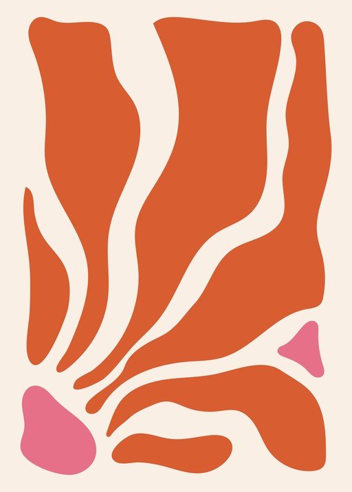 Abstract Organic Shapes in Terracotta and Pink