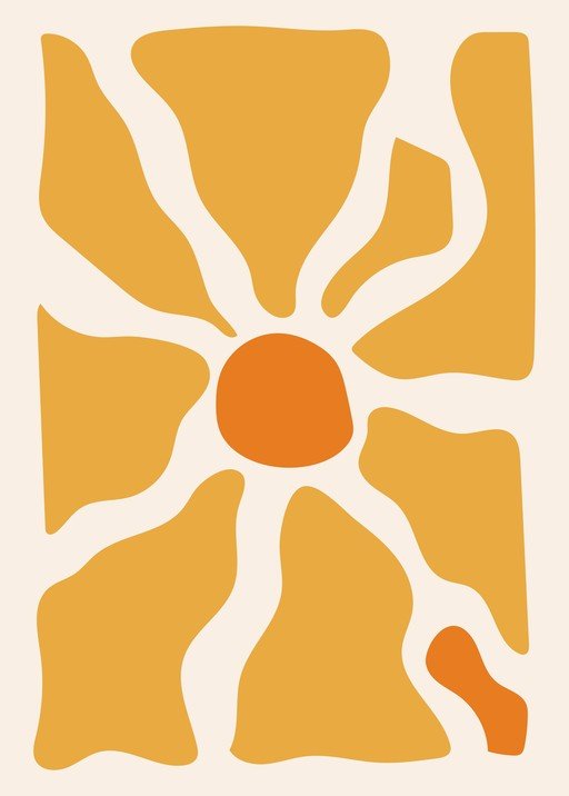Abstract Sun Flower Organic Shape Illustration