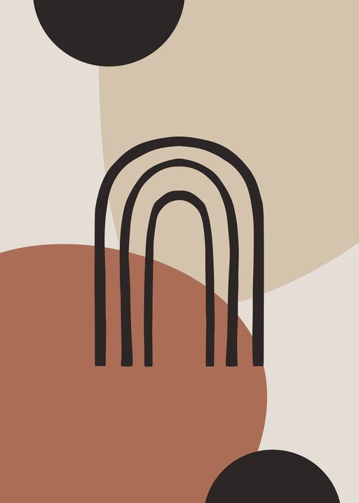 Abstract Minimalist Arch Composition with Geometric Shapes
