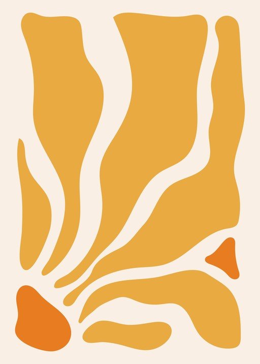 Abstract Organic Shapes in Golden Tones