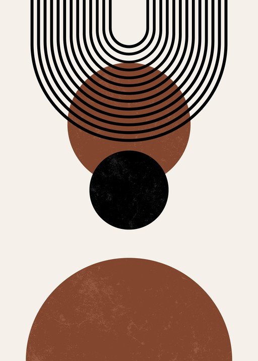 Abstract Geometric Lines and Circles Minimalist Art
