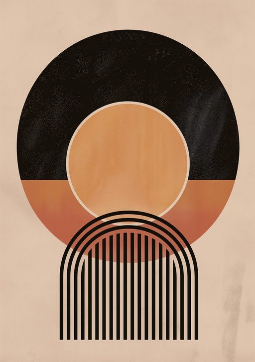 Minimalist Abstract Geometric Composition with Circles