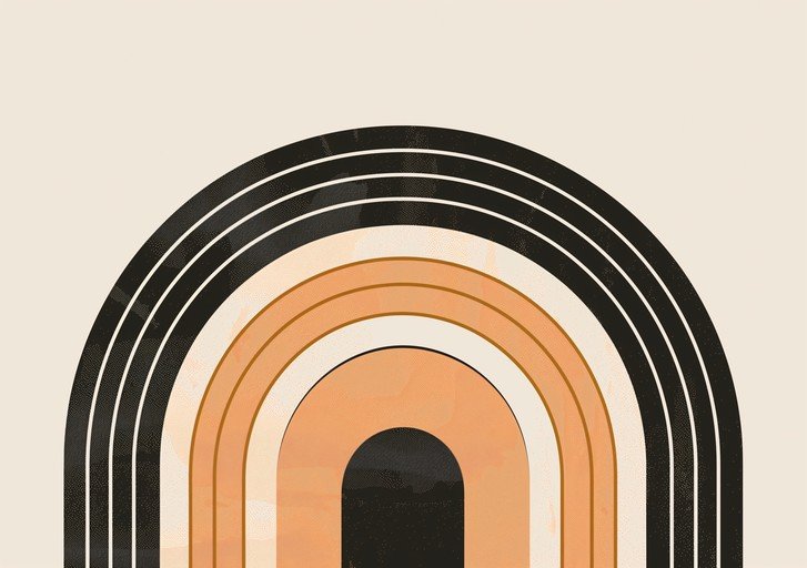 Minimalist Geometric Rainbow Art with Nested Arches
