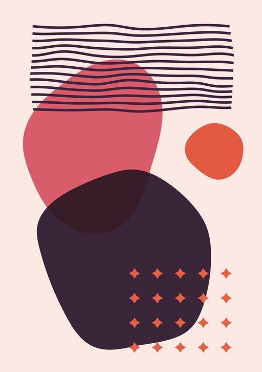 Abstract Geometric Shapes Modern Art Composition