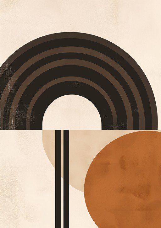 Modern Abstract Arch and Geometric Shapes Art Print
