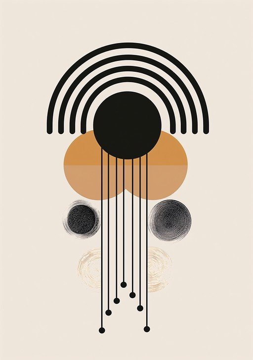 Abstract Minimalist Design with Geometric Shapes and Lines