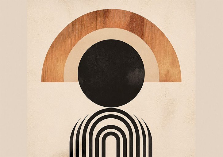 Abstract Geometric Figure with Arch and Arc Elements