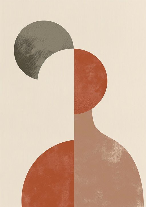 Abstract Geometric Figure with Circular Forms