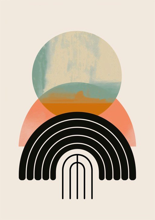 Minimalist Landscape Rainbow Abstract Art Print