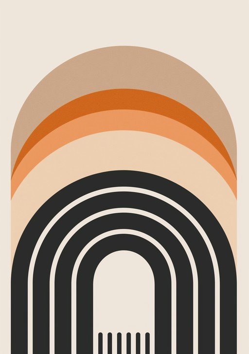 Mid-Century Modern Arch Abstract Art Print