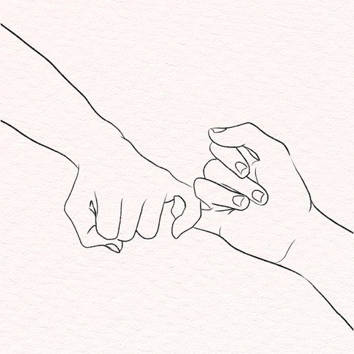 Pinky Promise Gesture Line Art Drawing