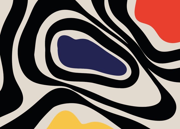 Abstract Fluid Shapes Contemporary Art Design