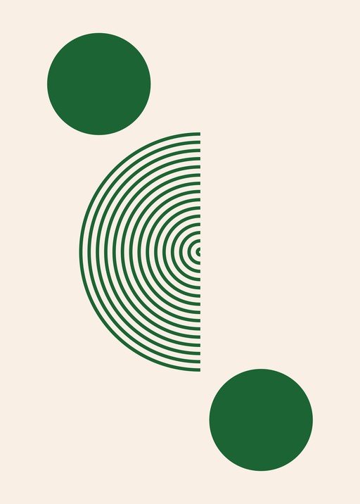 Modern Minimalist Green Geometric Abstract Art