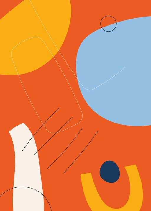 Abstract Geometric Composition with Vibrant Color Blocking