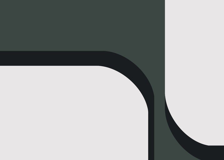Modern Abstract Curved Shapes in Teal and Black