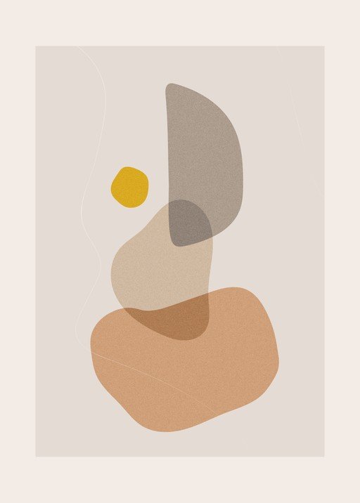 Abstract Organic Shapes Minimalist Digital Art