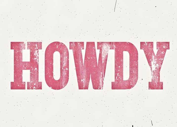 Vintage Howdy Typography Text Art Print
