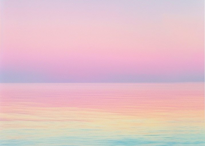 Serene Pastel Sunrise Over Calm Ocean Waters