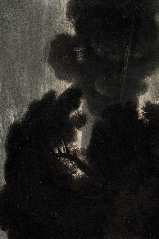 Silhouetted Figures in Dramatic Shadow and Light