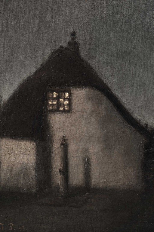 Haunted Cottage at Night - Oil Painting Fine Art