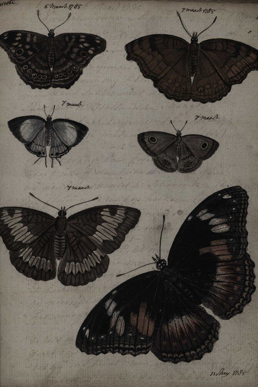 Vintage Butterfly Scientific Illustration Study
