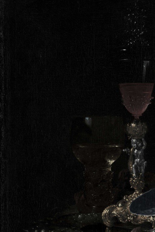 Artistic Wine Glasses with Water Splash in Dark Studio