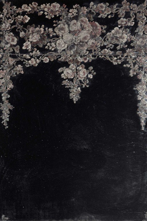 Elegant Floral Border on Dark Chalkboard Background