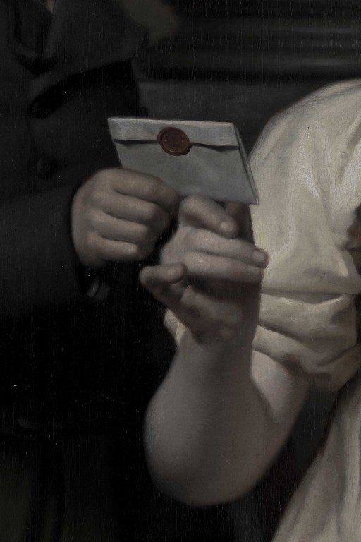 Child's Hands Holding Sealed Letter with Wax Seal