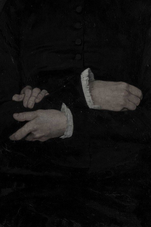 Classical Hands Study on Dark Background