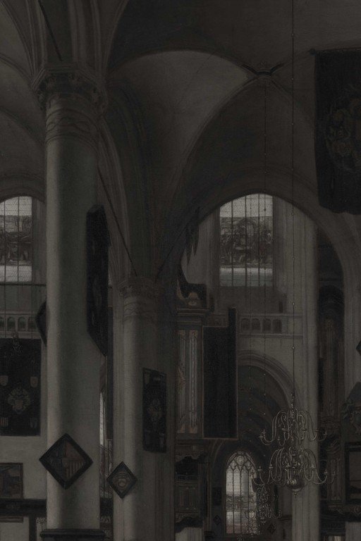 Gothic Cathedral Interior with Vaulted Arches and Ornate Details