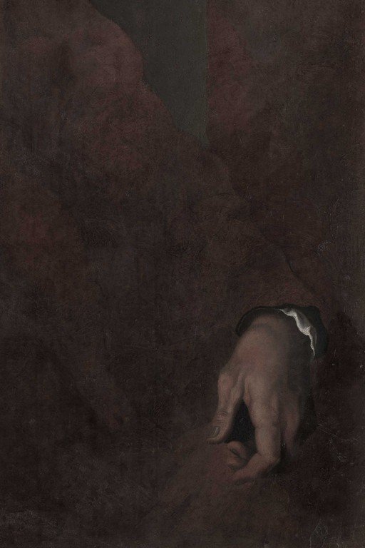 Hand Emerging from Darkness with White Cuff Detail