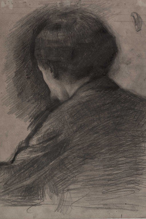 Seated Figure Study in Graphite Pencil