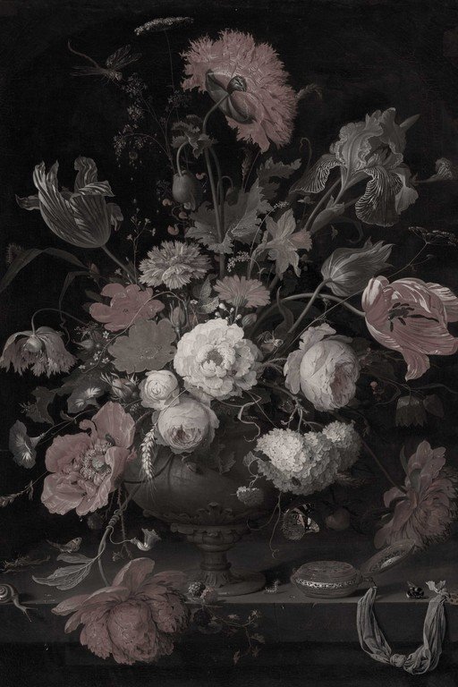 Baroque Still Life: Opulent Floral Arrangement with Insects