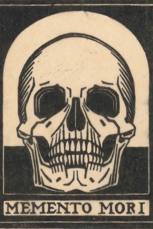 Memento Mori Skull Woodcut