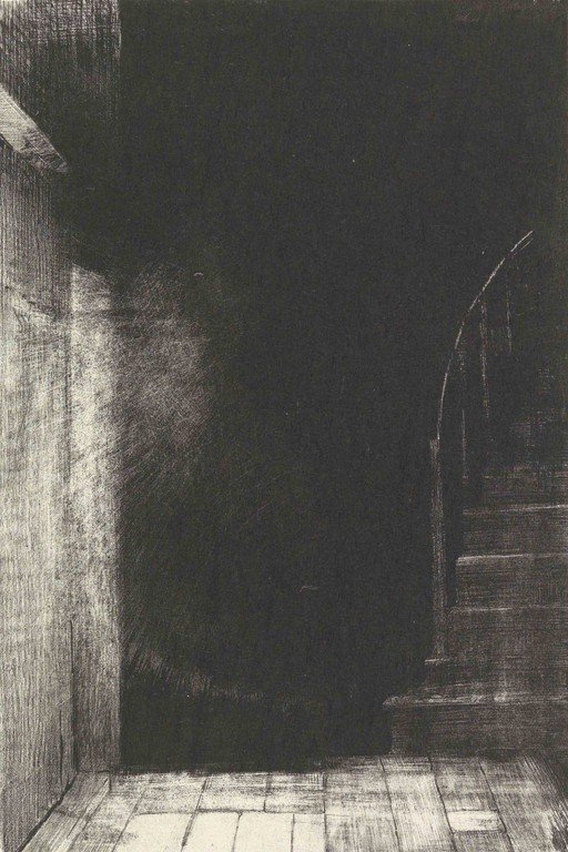 Dark Staircase and Hallway Etching