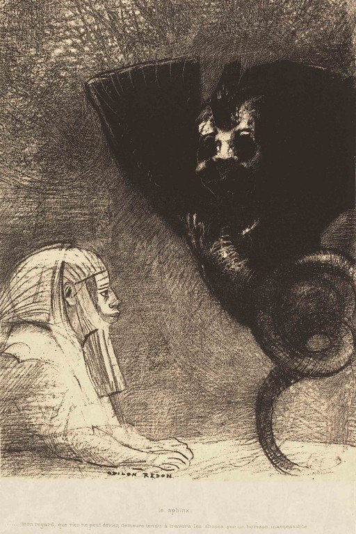 Odilon Redon's 'The Sphinx' - A Mysterious Encounter