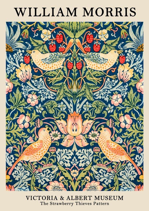 William Morris Strawberry Thieves Pattern Poster