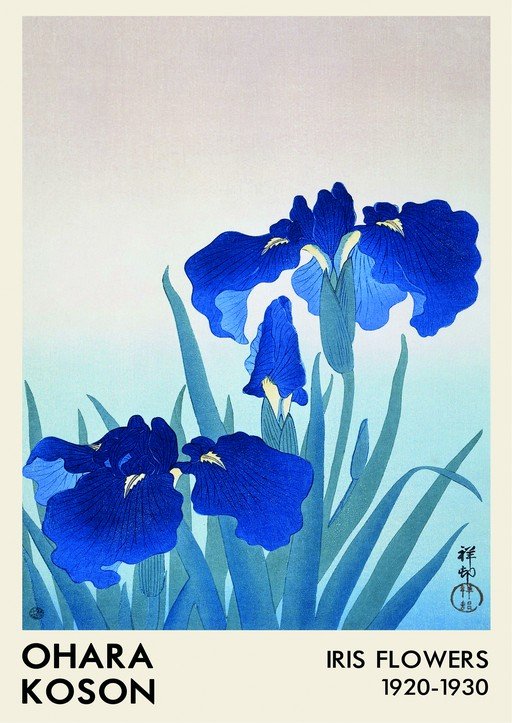 Ohara Koson Iris Flowers Print