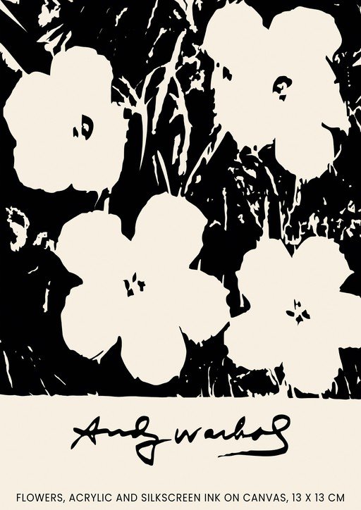 Andy Warhol Flowers, Acrylic and Silkscreen Ink
