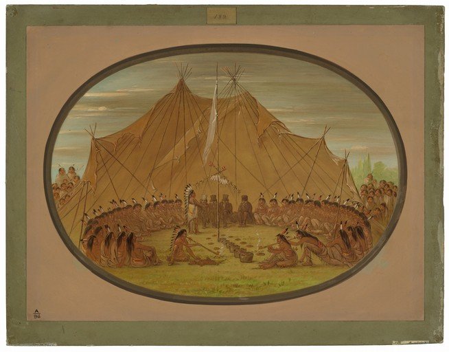 Native American Council Meeting in Tipi Village