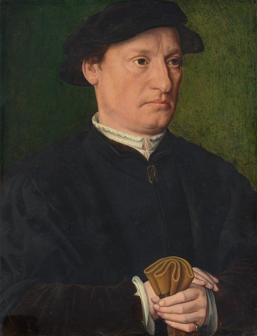 Portrait of a Man in Black with a Gold Pouch