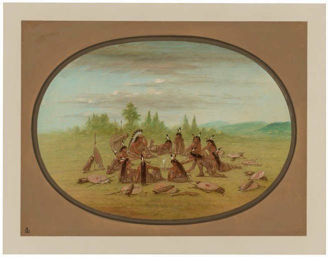 Native American Gathering in a Field